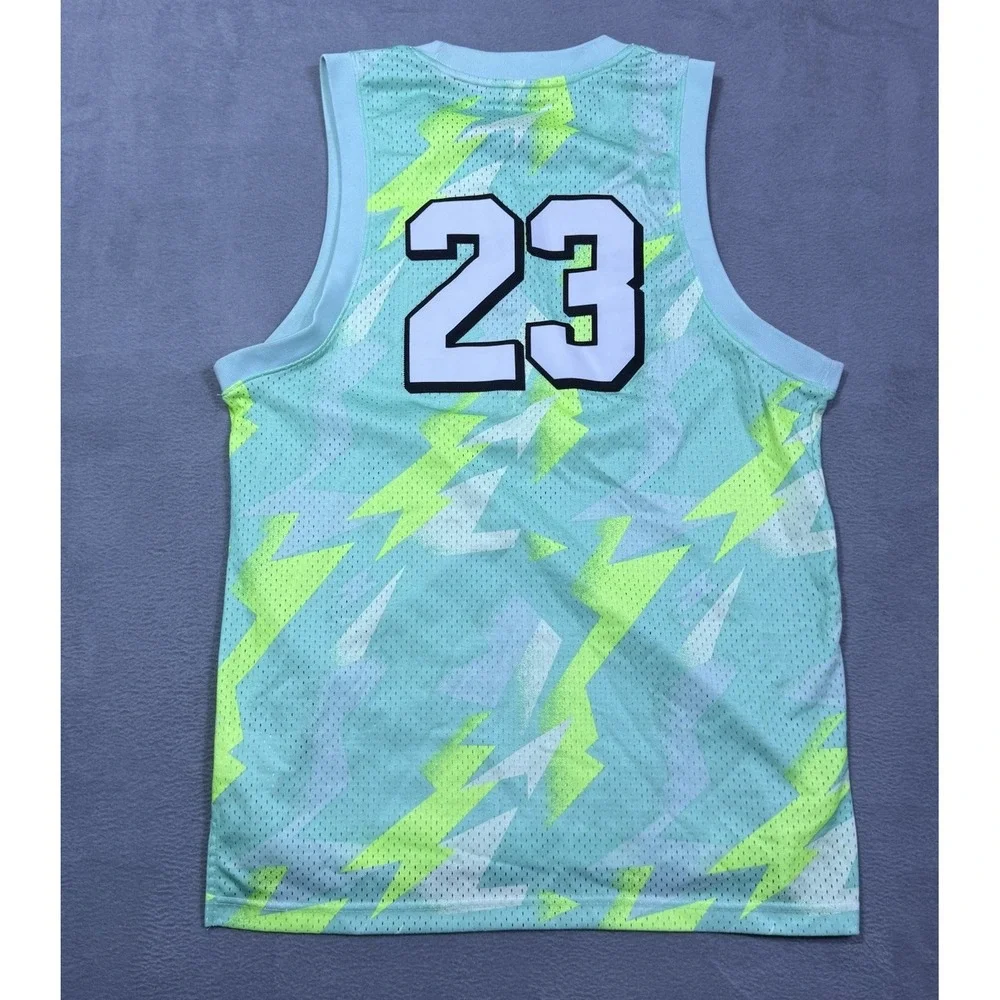 Jordan Basketball Jersey Mens S #23 Aqua Volt Green Jumpman Standard Fit